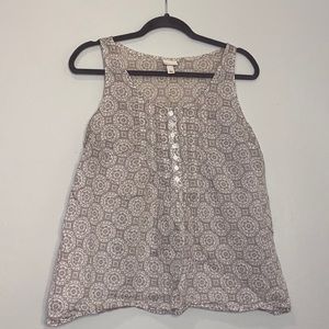 Merona Size Large Button Up Tank Top Geometric Print - FREE with bundle